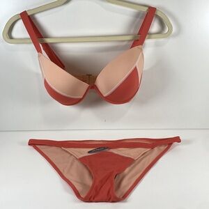 Adore‎ Me color block swim suit peach orange
